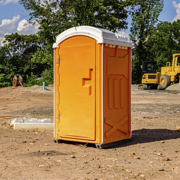 how often are the portable restrooms cleaned and serviced during a rental period in West Rushville